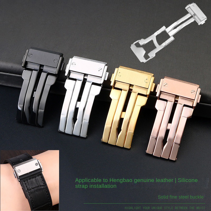 18 22mm Solid Stainless Steel  - Leather Watch Band Men review and price